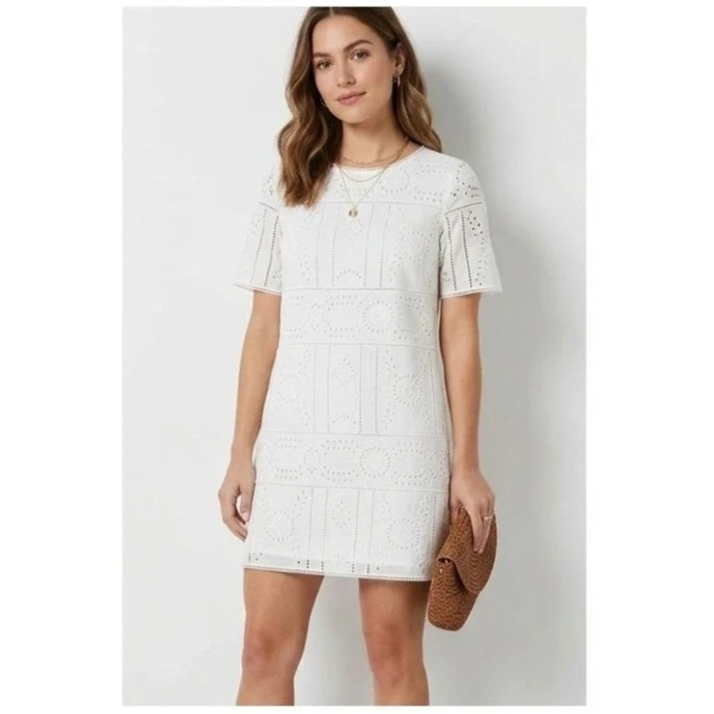 NWT Kooples $325 MSRP Embroidery Cotton Mini Dress Eyelet Lace FROB24255K French